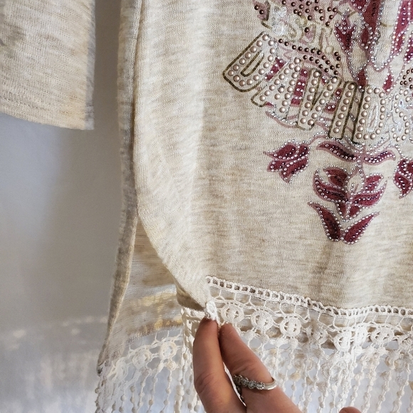 Harley Davidson Floral Americana Embellished top - Picture 8 of 9